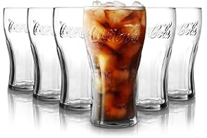 ATLANTIS Coca Cola Lot de 6 verres à eau, 330 ml, de qualité supérieure, passent au lave-vaisselle, en cristal, transparents
