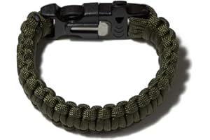 PANYTOW Survival Paracord Bracelet (4 Pack) | Flint Steel Fire Starter, Compass, Whistle,Hiking Accessories, Wild Camping Equipment Kit, Bushcraft, Emergency