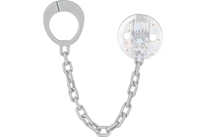 BABY-NOVA babynova Catena per Ciuccio con Clip e Anello Adattatore – Portaciuccio per Bambini – Compatibile con Qualsiasi Ciuccio – Accessorio per Passeggino – Essenziale per Neonati – Senza BPA - Stelle blu