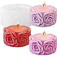 Skytail Rose Flower Column Candle Molds Valentine's Day Cylinder Resin Casting Mold for Candle Making Resin Casting Silicone Mold for DIY Candle Making Polymer Clay Craft Plaster