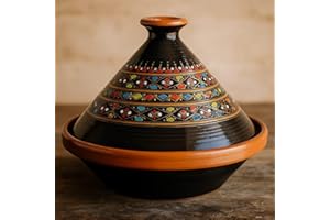 GENERISCH Tajine Terracotta-Topf Ethnischer Teller Marokkanisch Tunesisch XL 32 cm 0212242000