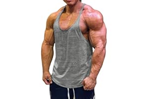 Muscle Cmdr Men's Bodybuilding Stringer Tank Tops Y-Back Gym Fitness Workout Training Running T-Shirts Athletic Quick Dry Top 1 or 3 Pack