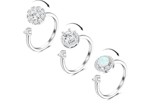 Finrezio 3Pcs Fidget Anxiété Anneaux pour Femmes Réglable Ouvert Anneau Ensemble Spinner Fidget Anneaux