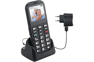 SQINGG Telephone Portable Senior Téléphone Senior Telephone Doro Téléphone Portable Basique Téléphone Portable 2G Dual SIM Débloqué pour Seniors avec Grandes Touches, Bouton SOS, Noir