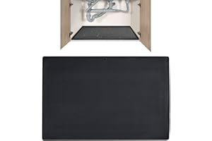 SAVITA Alfombrilla para Debajo del Fregadero, 86x56cm Alfombrilla de Silicona para Fregadero con Orificio de Drenaje Impermeable Alfombrillas para Gabinetes para Cocina Baño Fregadero Inferior (Negro)