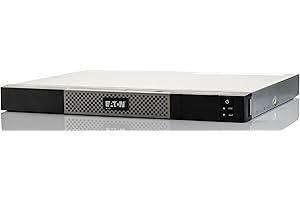 Eaton Onduleur 5P 650 IR - Line Interactive UPS Rack 1U - 5P650IR - Puissance 650VA (4 Prises IEC C-13 10A, Parasurtenseur, Batterie) - Ecran LCD Graphique - Noir