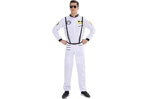 EraSpooky Costumi Costume da Astronauta da Uomo Vestito Operato Pilota Cosplay Halloween Party Funny Outfit per Uomini Adulti