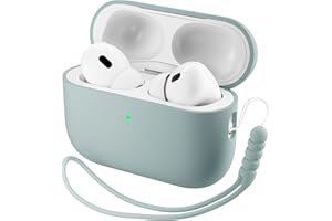 ORNARTO für AirPods Pro 3 Hülle Silikon mit Lanyard(2025) - Aus robustem PC und weichem Flüssigsilikon, Kratzfest und stoßfest, Schutzhülle für Air Pods Pro Gen. 3 mit Fallschutz - Agavegrün