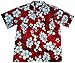Produktbild Hawaiihemd / Hawaiishirt „Classic Flowers (red)“, 100% Baumwolle, Größe L