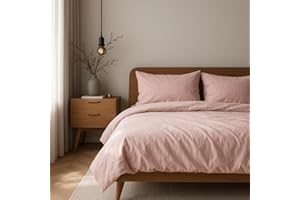 ‎VEL VET HOME VelvetHome Deluxe Bettwäsche 135x200 Baumwolle Bettbezug 135x200 cm mit Kissenbezug 80x80 cm Hohe Qualität Bettwäsche-Set mit Reißverschluss 100% Baumwolle Made in EU Puderrosa 135 x 200