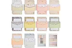 "N/A" CENBEN 60 Pcs Writing Stationery Paper with 30 Pcs Envelops & 96 Pcs Sealing Sticker,Writing Paper and Envelopes Sets,Cute Stationary Paper Floral Animal Writing Paper Set for School Invitation Gifts