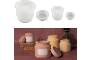 HNLMZ Stampi in Silicone per Resina,2 Pezzi Stampi In Silicone Per Candele Con Coperchio,Stampi per Candele Silicone Barattoli per la Produzione di Artigianato