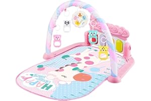 Peosevi Palestrine E Tappetini per Bambini,5 in 1Tappetino da Gioco per attività,Tappetino Antiscivolo Tappetino per Il Tempo della Pancia del Bambino con Giocattoli Colorati E Musica per 0-36 Mesi