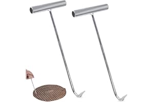 MEGYAD 2 elevadores de tapa de canal: 30 cm, gancho para tapa de alcantarilla, herramienta para levantar