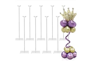 TEKXYZ 60CM Hoher Klarer Acryl-Luftballon Ständer Für Tischmittelpunkt-Dekoration, Set Aus 10 Stück, Wiederverwendbarkeit