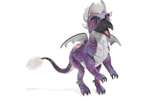 Folkmanis Beaked Dragon Hand Puppet, Purple; Black; White