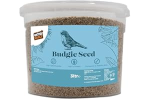 Extra Select Budgie Seed Mix - Indoor Bird Food for Small Birds Only in Handy Bird Seed Storage Tub - 3 Litre