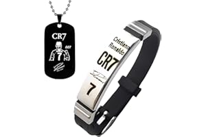 Fufupaw Chaîne Collier Numéro 7 Football Bracelet pour Garçons, Cadeau pour Fans de Football