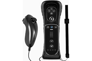 SONVIEE Wii Remote Controller und Nunchuck Joystick Ersatz Fernbedienung für Wii mit Silikonhülle und Handgelenkschlaufe Kompatibel mit Wii, Ohne Motion Plus