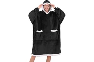 Tuopuda Felpe con Cappuccio Donna Oversize Pullover Blanket Hoodie Super Confortevole Felpa con Coperta Sherpa Fleece Jumper Coperta Gigante con Cappuccio Taglia Unica Sweatshirt Cappotto