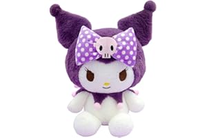 FYDZBSL Kuromi Plüschtier Kuscheltier Kuromi Plüschtier Spielzeug Kurzem Plüsch Stoff und PP-Baumwollfüller,Weich Waschbar Cartoon Puppe Stuffed Gift for Children Girls Boys 22cm (lila)
