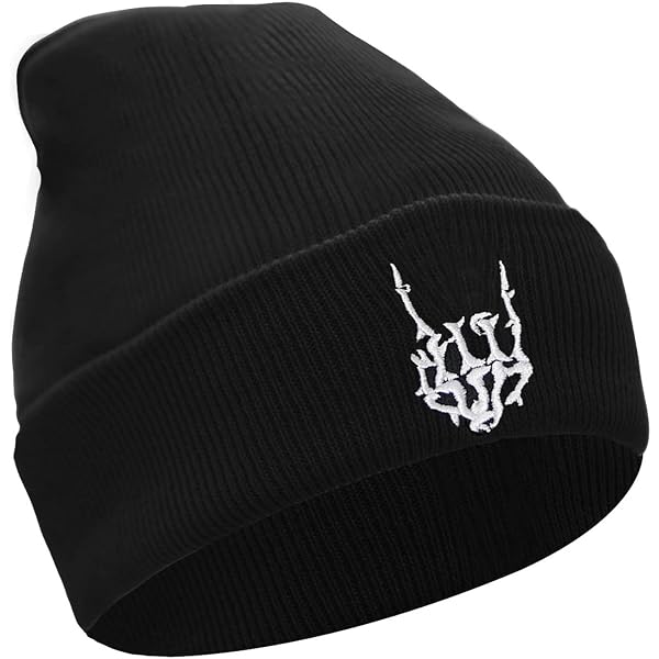 Trade Winds 'It's All About The Rack' Embroidered Beanie - Black Skull Cap, One Size Fits Most
