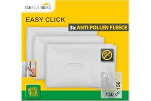 Schellenberg 70473 3er-Set Pollenschutzvlies für Fliegengitter Fenster Easy Click, 130 x 150 cm, Ersatz für Pollenschutzgitter, Weiß