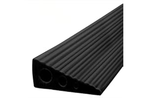 EUBSWA Rampa per soglia, 2,5 x 6,5 x 100 cm, per soglia di transizione autoadesiva, in gomma, per sedia a rotelle, passeggini, deambulatori, aperture delle porte o bagni, nero