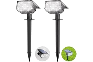 SKELO Wegeleuchten Solarstrahler für Außen [2 Stück],Solarlampen 6500K 3 Modi IP65 Wasserdicht Solar Gartenleuchten, Kann der Wand Montiert Werden Garten Solarleuchten für Garten, Hof, Gehweg