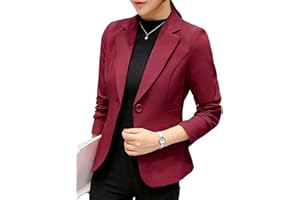 Uni-Wert Blazer Mujer Chaqueta de Traje Slim Fit Elegante Casual Oficina Negocios Outwear Solapa Manga Larga Chaqueta de Traje para Mujer