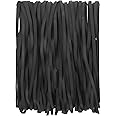 Large Elastic Bands 100 Pieces, 8 Inches Large Rubber Bands Thick Elastic Rubber Bands Big Strong Heavy Duty Rubber Bands for Office,School,Home and Kitchen Supplies -Black