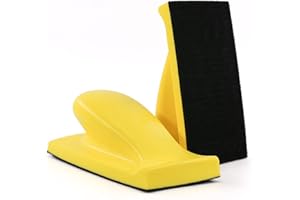 HOMESOM Rectangle Foam Sanding Block Hook Loop Hand Sponge Polishing Pad Holder Sandpaper Grinding Disc Backer Dust Free