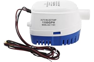 DasMarine 12V Automatic Submersible Boat Bilge Water Pump Built-in Auto Float Switch 1100GPH (1100GPH)