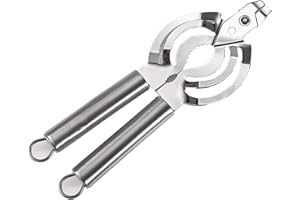 WILSONZIN Ouvre-boîte Manuel multifonction 4 en 1 Facile à Tourner poignée Bord Lisse Ouvre-boîtes Peut Ouvre-Bouteille Multifonctions Lame en Acier Inoxydable pour les canettes, canettes, bière, vin