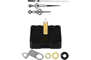 WinTaim Aggiorna il tuo progetto di orologio fai-da-te con meccanismi di orologio silenziosi ad albero lungo - Perfetto per pannelli spessi! (Lunghezza totale dell'albero 32 mm, lancette C)