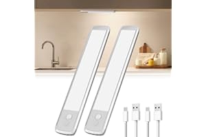 TANSOOL+ Lampe LED Rechargeable, Lumière Détecteur de Mouvement Interieur, USB-C Eclairage Lampe de Placard sans Fil pour Armoire, Placard, Escalier (21cm, 2 Pièce)