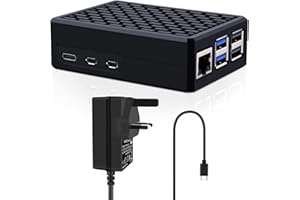 GeeekPi Aluminium Case with 27W USB-C Power Supply for Raspberry Pi 5,Armor Case with Passive Cooling for Raspberry Pi 5 4GB/8GB/16GB