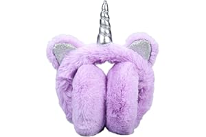 SEDEX Cache-oreilles Fille Licorne en Peluche Hiver Réglables Cache-Oreilles pour Femmes Enfants Noël en Plein Air Jolis Cache-oreilles d'Extérieur Cache-Oreilles Chaud Hiver