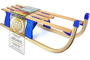 ‎ALPENFLITZER Alpenflitzer® Holzschlitten 110 cm Davoser Rodel Faltbarer Klappbarer Kinderschlitten; Premium Holz-Schlitten aus Buchenholz Klappschlitten Optional mit Lehne (Modell 24/25)