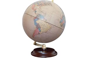 MAGELLAN EXPEDITION Globe Magellan Vasa avec carte politique ou plastifié à la main, autoportant sans méridien diamètre 32 cm, globe avec pied en bois brun rougeâtre échelle 1:40.000.000 32 cm
