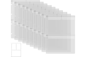 Briartw 10 tasche protettive per pagine con tre tasche, per raccoglitori a 4 fori formato A4, per fustelle e timbri, impermeabili, in PVC trasparente, per riporre oggetti artigianali, cartoncino