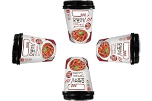 MiFan Tteokbokki Box – Gâteau de Riz Coréen Instantané | Snack Coréen Topokki Prêt en 3 min | Multiples Saveurs, Pack Individuel ou Coffret Assorti (4 pièce, Hot & Spicy)