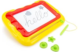 KandyToys Kreative Kids Magic Writer Magnetic Drawing Board with Pen Shapes Stamps and Sliding Eraser