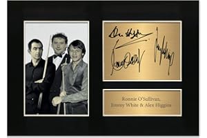 Zulu Image Ronnie O’Sullivan / Jimmy White & Alex Higgins Snooker Signed Memorabilia A4 Printed Autograph Photo Reproduction Print Picture Display No105, Black