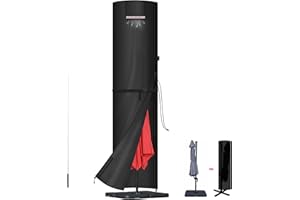 LAMUNI Sonnenschirm Schutzhülle für Ampelschirm Abdeckung für Gartenschirm Abdeckhauben für Sonnenschirme Hülle bis 4-5M Ampelschirm/Standschirm Wasserdicht Sonnenschirmhülle mit Stab, 280x60/60cm