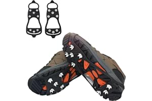 YQBFTC Crampons,Ice Snow Grips, Ice Grips for Shoes Anti Slip,Ice Cleats for Shoes and Boots,Ice Grippers Winter Crampons for Boots,Microspikes for Walking,Jogging,Climbing and Hiking
