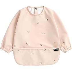 Bavoir Imperméable Jollein Avec Manches - Motif Animaux Nougat - Pour Bébé - Lavable Machine