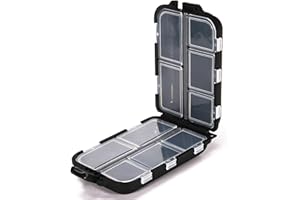 DaiUni Portapillole da Viaggio Portatile, Portapillole Settimanale, Medicine Pillole Organizzatore con 10 Scomparti, Portapillole per Portare Portare Vitamine, Olio di Pesce e Farmaci, nero.