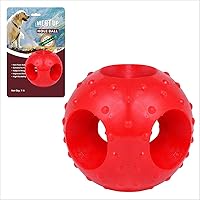Meat Up Non-Toxic Rubber Hole Ball Chew Toy, Puppy/Dog Teething Toy - 3 inches, 1 Piece