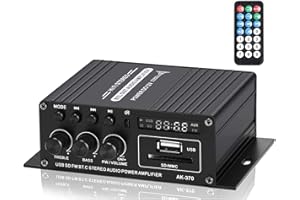 IXUFO Bluetooth Verstärker Mini, Klarer und Realistischer HiFi Sound, 2.0 Kanal Audio Stereo 12V Amplifier Bass Leistungs 200 Watt Verstaerker für PC TV Passiv Lautsprecher